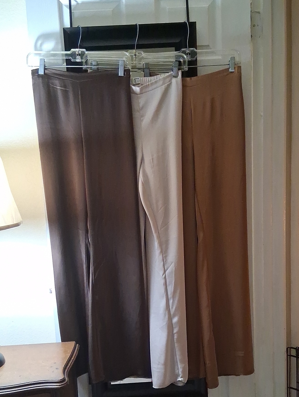 3 Cotton On Wide Leg Pull-On Pants in Brown, Cream, and Tan.